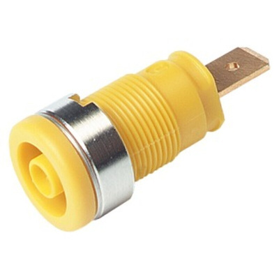 Hirschmann Test & Measurement Yellow Female Banana Plug - Tab, 1000 V ac/dc