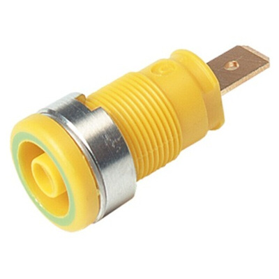Hirschmann Test & Measurement Green/Yellow Female Banana Plug - Tab, 1000 V ac/dc