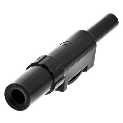 Hirschmann Test & Measurement Black Male Banana Plug, 4 mm Connector, Solder Termination, 30A, 60V dc, Nickel Plating