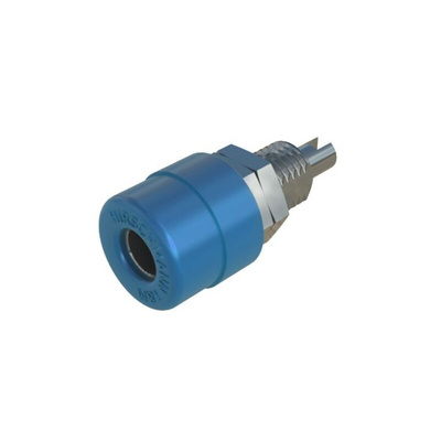 Hirschmann Test & Measurement Blue Female Banana Socket, 4 mm Connector, Solder Termination, 32A, 30 V ac, 60V dc, Tin