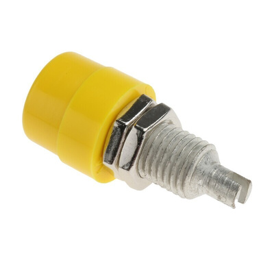 Hirschmann Test & Measurement Yellow Female Banana Socket, 4 mm Connector, Solder Termination, 32A, 30 V ac, 60V dc,