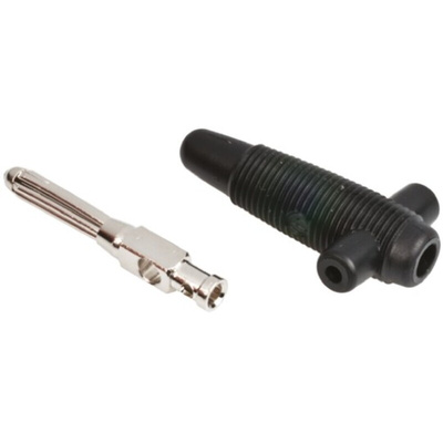 Hirschmann Test & Measurement Black Male Banana Plug - Solder, 60V dc