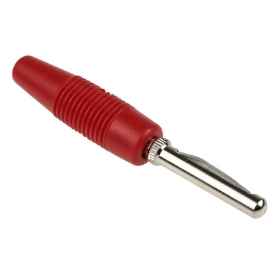 Hirschmann Test & Measurement Red Male Banana Plug - Solder, 30 V ac, 60 V dc