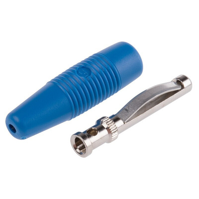Hirschmann Test & Measurement Blue Male Banana Plug - Solder, 30 V ac, 60 V dc