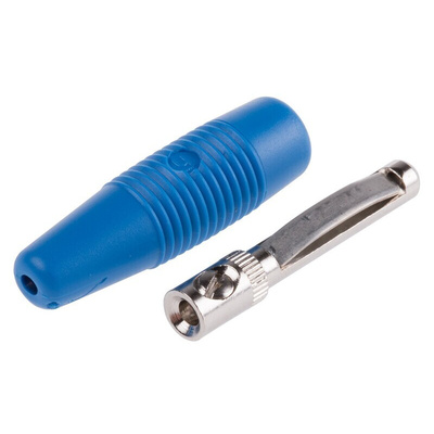 Hirschmann Test & Measurement Blue Male Banana Plug - Screw, 30 V ac, 60 V dc