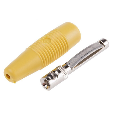 Hirschmann Test & Measurement Yellow Male Banana Plug - Screw, 30 V ac, 60 V dc