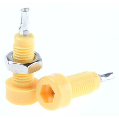 WIMA Yellow Female Test Socket, 2mm Connector, Solder Termination, 10A, Tin Plating