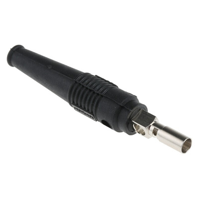 Staubli Black Male Banana Plug, 4 mm Connector, Solder Termination, 32A, 30 V, 60V dc, Nickel Plating