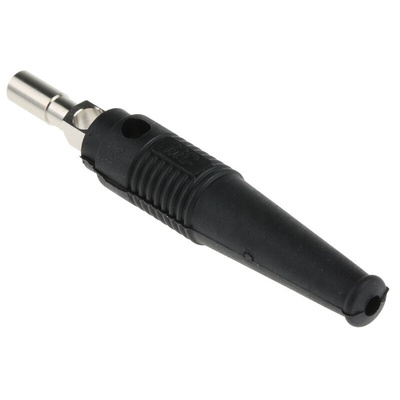 Staubli Black Male Banana Plug, 4 mm Connector, Solder Termination, 32A, 30 V, 60V dc, Nickel Plating
