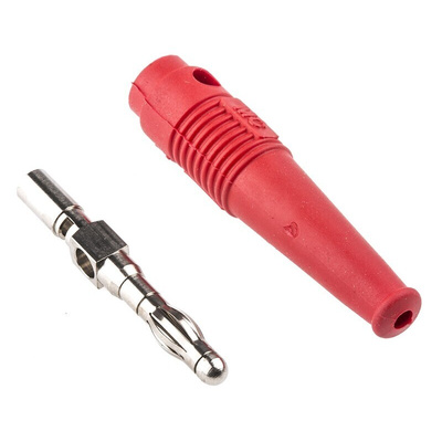 Staubli Red Male Banana Plug, 4 mm Connector, Solder Termination, 32A, 30 V, 60V dc, Nickel Plating