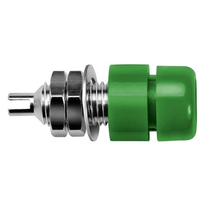 Schutzinger Green Female Banana Socket, 4 mm Connector, Solder Termination, 20A