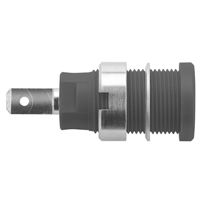 Schutzinger Black Female Banana Socket, 4 mm Connector, Tab Termination, 24A, 1000V, Nickel Plating