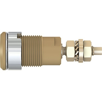 Staubli Brown Female Banana Socket, 4 mm Connector, Solder Termination, 32A, 1000V, Gold Plating