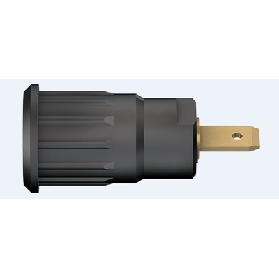 Staubli Black Female Banana Socket, 4 mm Connector, Press Fit Termination, 24A, 1000V, Gold Plating