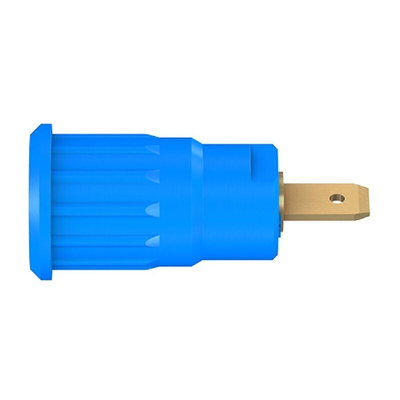Staubli Blue Female Banana Socket, 4 mm Connector, Press Fit Termination, 24A, 1000V, Gold Plating
