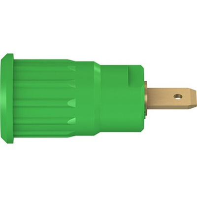 Staubli Green Female Banana Socket, 4 mm Connector, Press Fit Termination, 24A, 1000V, Gold Plating