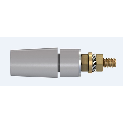 Staubli Grey Female Banana Socket, 4 mm Connector, Bolt Termination, 32A, 600V, Gold Plating