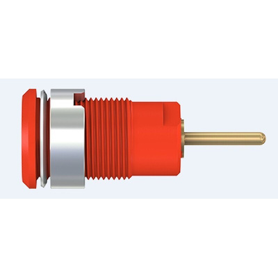 Staubli Red Female Banana Socket, 4 mm Connector, 24A, 1000V, Gold Plating