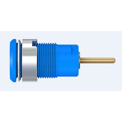 Staubli Blue Female Banana Socket, 4 mm Connector, 24A, 1000V, Gold Plating