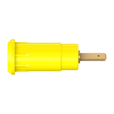 Staubli Yellow Female Banana Socket, 2mm Connector, Press Fit Termination, 10A, 600V, Gold Plating