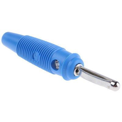 Hirschmann Test & Measurement Blue Male Banana Plug - Screw, 60V dc