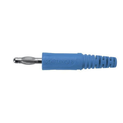 Schutzinger Blue Male Banana Plug, 4 mm Connector, Screw Termination, 32A, 33 V ac, 70V dc, Nickel Plating