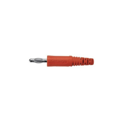 Schutzinger Red Male Banana Plug, 4 mm Connector, Screw Termination, 32A, 33 V ac, 70V dc, Nickel Plating