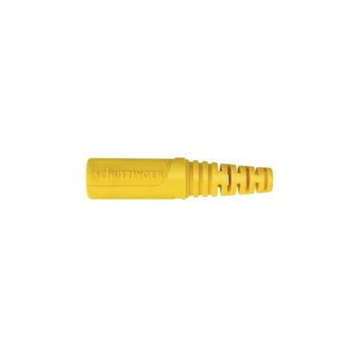 Schutzinger Yellow Female Banana Coupler, 4 mm Connector, Solder Termination, 32A, 33 V ac, 70V dc, Nickel Plating