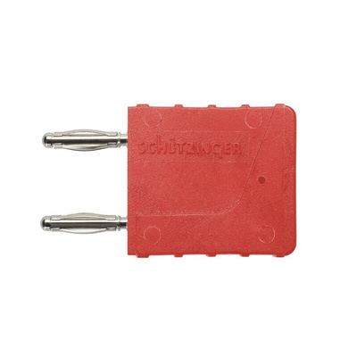 Schutzinger Red Male Banana Plug, 2mm Connector, Plug In Termination, 12A, 33 V ac, 70V dc, Nickel Plating