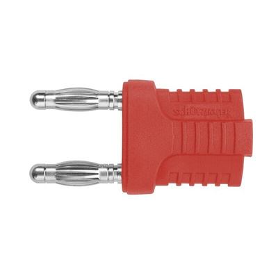 Schutzinger Red Male Banana Plug, 4 mm Connector, Plug In Termination, 12A, 33 V ac, 70V dc, Nickel Plating