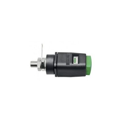 Schutzinger Green Test Terminal, 4 mm Connector, 16A, 33 V ac, 70V dc, Nickel Plating