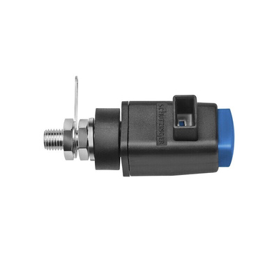 Schutzinger Blue Test Terminal, 4 mm Connector, 16A, 300V, Nickel Plating