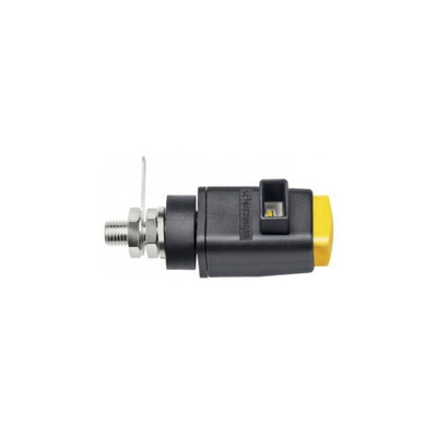 Schutzinger Yellow Test Terminal, 4 mm Connector, 16A, 300V, Nickel Plating