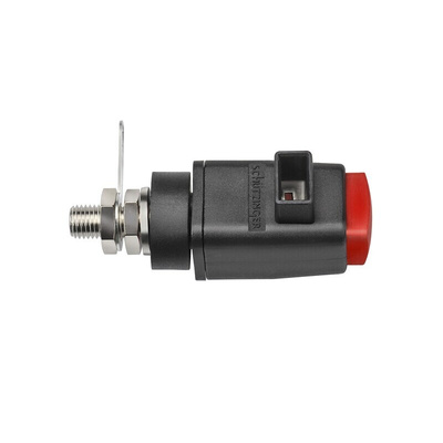 Schutzinger Red Test Terminal, 4 mm Connector, 16A, 300V, Nickel Plating