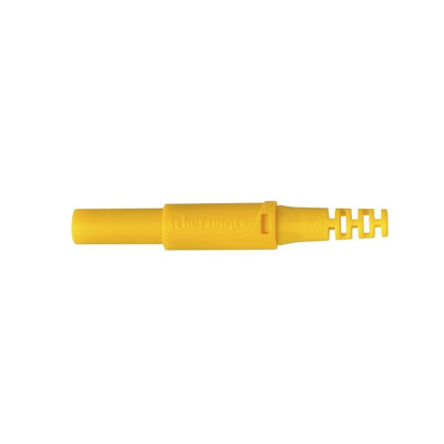 Schutzinger Yellow Male Banana Plug, 4 mm Connector, Screw Termination, 32A, 1000V, Nickel Plating