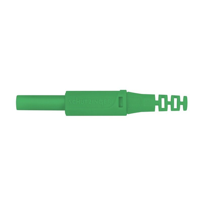 Schutzinger Green Male Banana Plug, 4 mm Connector, Screw Termination, 32A, 1000V, Nickel Plating