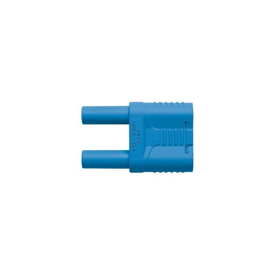 Schutzinger Blue Male Banana Plug, 4 mm Connector, Nickel Plating
