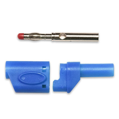 Mueller Electric Blue Male Banana Plug, 4 mm Connector, Solder Termination, 20A