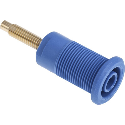 Staubli Blue Female Banana Socket, 4 mm Connector, Solder Termination, 32A, 1000V, Gold Plating