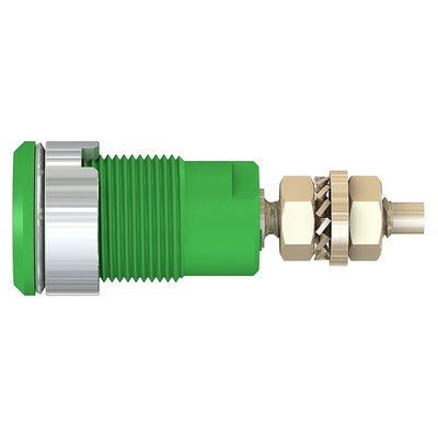 Staubli Green Female Banana Socket, 4 mm Connector, Solder Termination, 32A, 1000V, Gold Plating