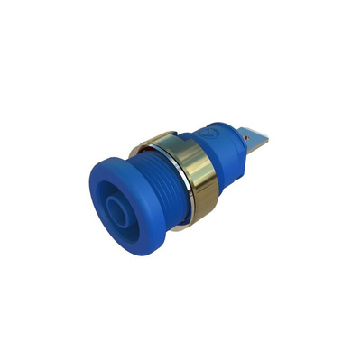 Hirschmann Test & Measurement Blue Female Banana Socket, 4 mm Connector, Tab Termination, 32A, Nickel Plating