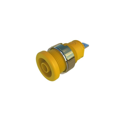 Hirschmann Test & Measurement Yellow Female Banana Socket, 4 mm Connector, Tab Termination, 32A, Nickel Plating