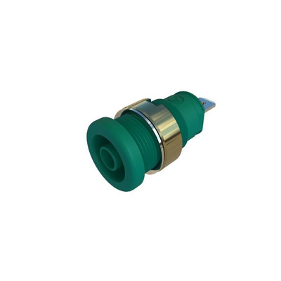 Hirschmann Test & Measurement Green Female Banana Socket, 4 mm Connector, Tab Termination, 32A, Nickel Plating