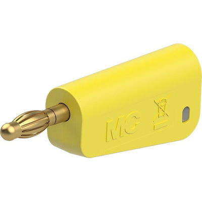 Staubli Yellow Plug Test Plug, Screw Termination, 32A, 30V ac, Gold Plating