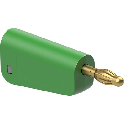 Staubli Green Plug Test Plug, Screw Termination, 32A, 30V ac, Gold Plating