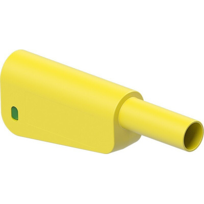 Staubli Green/Yellow Plug Test Plug, Solder Termination, 32A, 1kV, Gold Plating