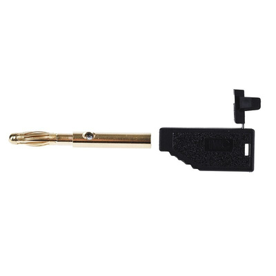 Staubli Black Male Banana Plug, 4 mm Connector, Screw Termination, 32A, 30 V, 60V dc, Gold Plating