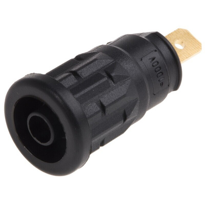 Hirschmann Test & Measurement Black Female Banana Socket, 4 mm Connector, 24A, 1000V ac/dc, Gold Plating
