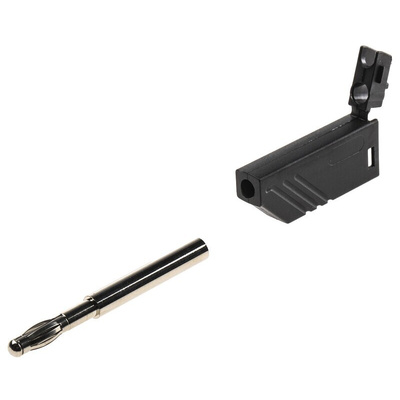 Hirschmann Test & Measurement Black Male Banana Plug, 4 mm Connector, Screw Termination, 16A, 60V dc, Nickel Plating