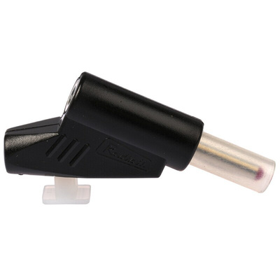 Radiall Black Male Banana Plug, 4 mm Connector, 30A, 750V ac, Nickel, Tin Plating